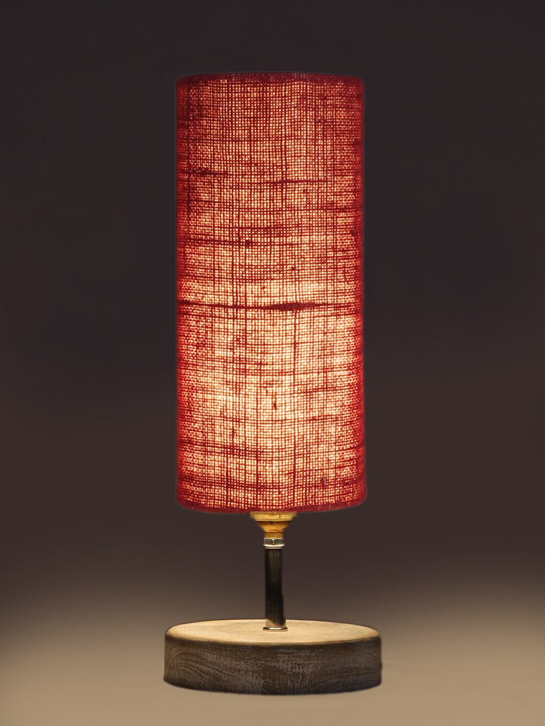 Ambika Home Maroon Wood White Brushed Decorative Table Lamp | Premium Handmade Home Decor | Bedroom Living Room Bedside Hotel Café | WK13 - Image 5