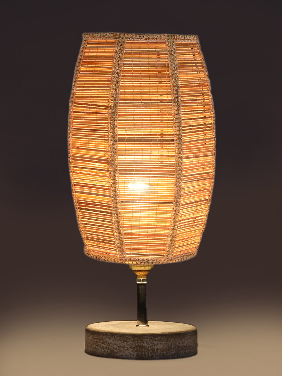 Ambika Home Beige Boho Bamboo White Brushed Decorative Table Lamp | Premium Handmade Home Decor | Bedroom Living Room Bedside Hotel Café | WK03 - Image 5