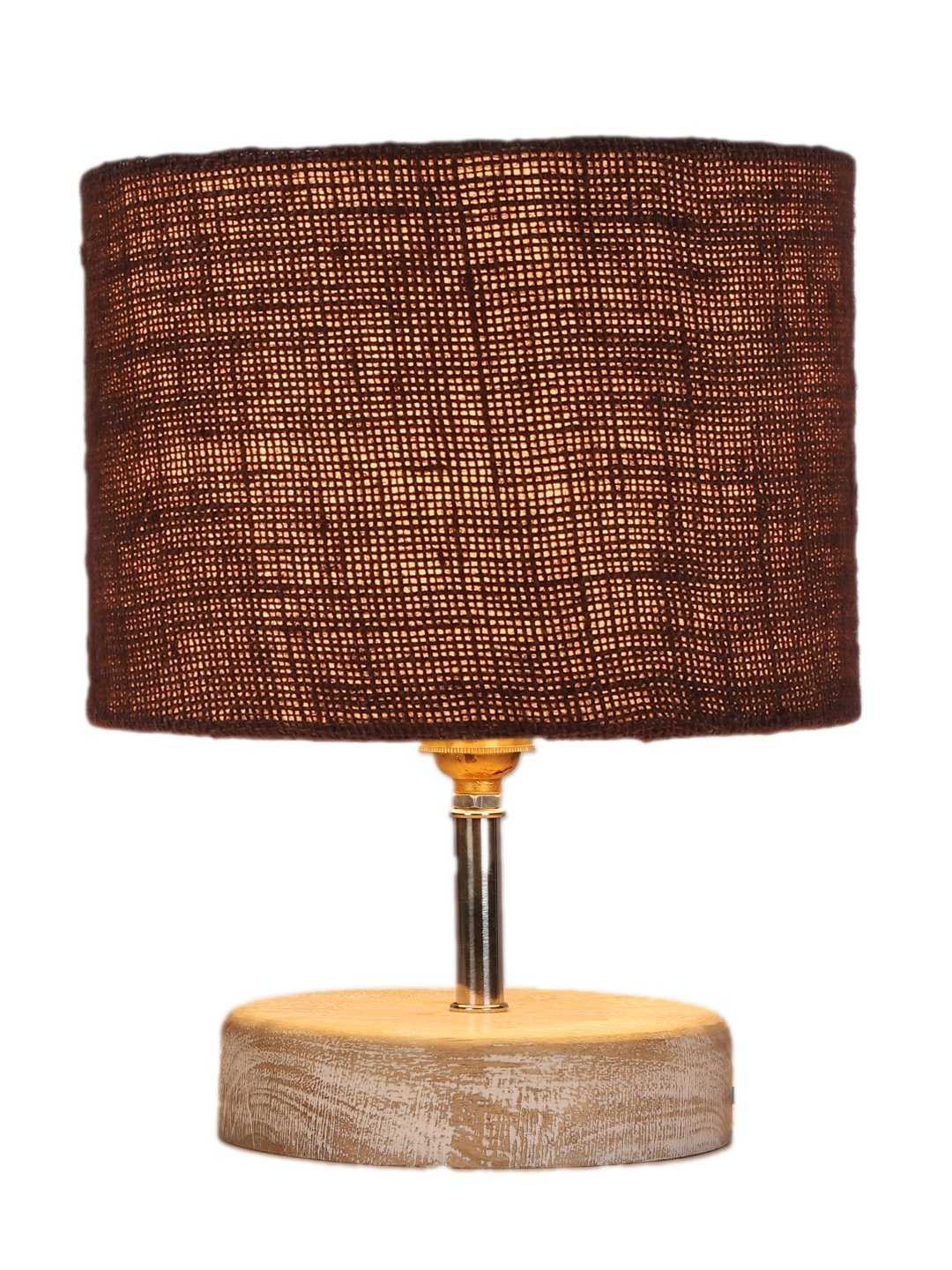 Ambika Home Brown Wood White Brushed Decorative Table Lamp | Premium Handmade Home Decor | Bedroom Living Room Bedside Hotel Café | WK37 - Image 5