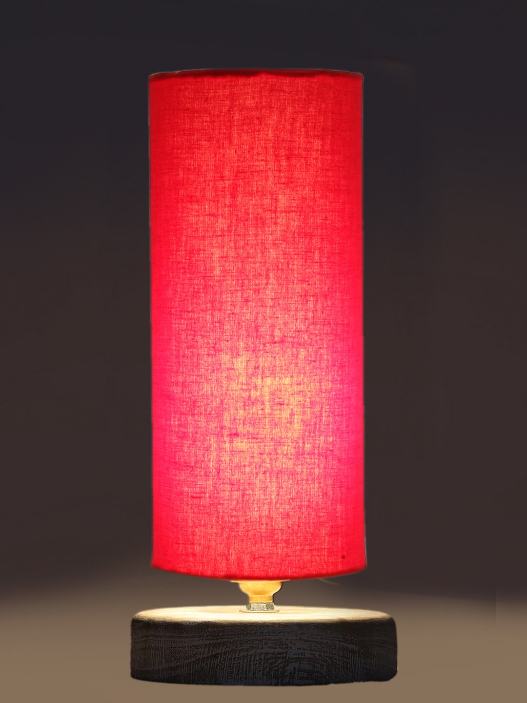 Ambika Home Red Wood White Brushed Decorative Table Lamp | Premium Handmade Home Decor | Bedroom Living Room Bedside Hotel Café | WK44 - Image 5