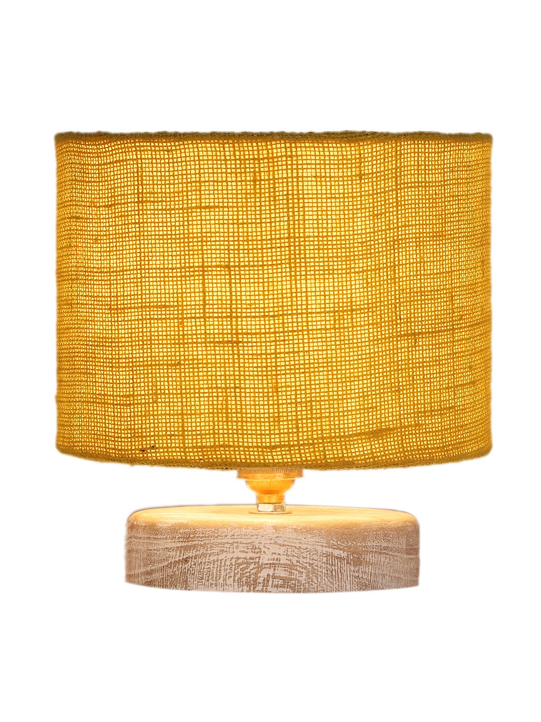 Ambika Home Yellow Wood White Brushed Decorative Table Lamp | Premium Handmade Home Decor | Bedroom Living Room Bedside Hotel Café | WK84 - Image 5