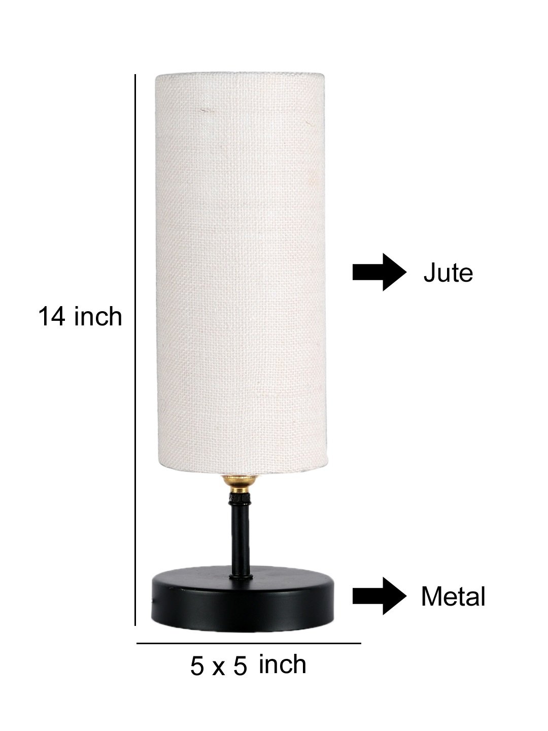 Premium Ambika Home Wood Table lamp with White Jute Shade | Decorative Wood Table Lamp for Living Room, Bedroom, Hotel, Café, Restaurant, Office & Home Décor | Wood Base, White Jute Shade | E27 Holder - Image 2