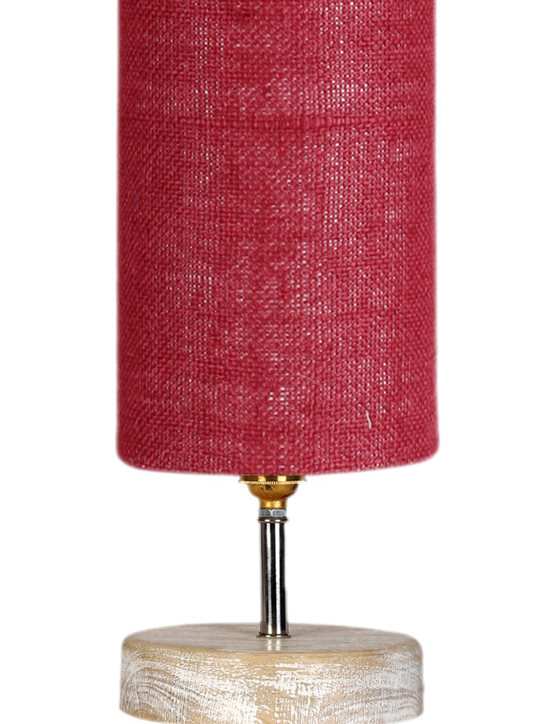Ambika Home Maroon Wood White Brushed Decorative Table Lamp | Premium Handmade Home Decor | Bedroom Living Room Bedside Hotel Café | WK13 - Image 6