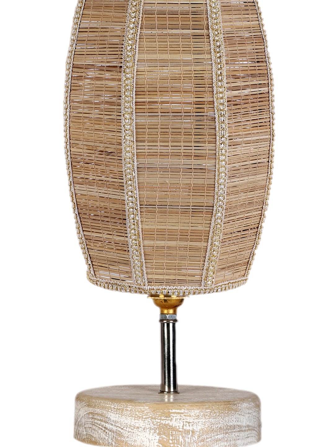 Ambika Home Beige Boho Bamboo White Brushed Decorative Table Lamp | Premium Handmade Home Decor | Bedroom Living Room Bedside Hotel Café | WK03 - Image 6