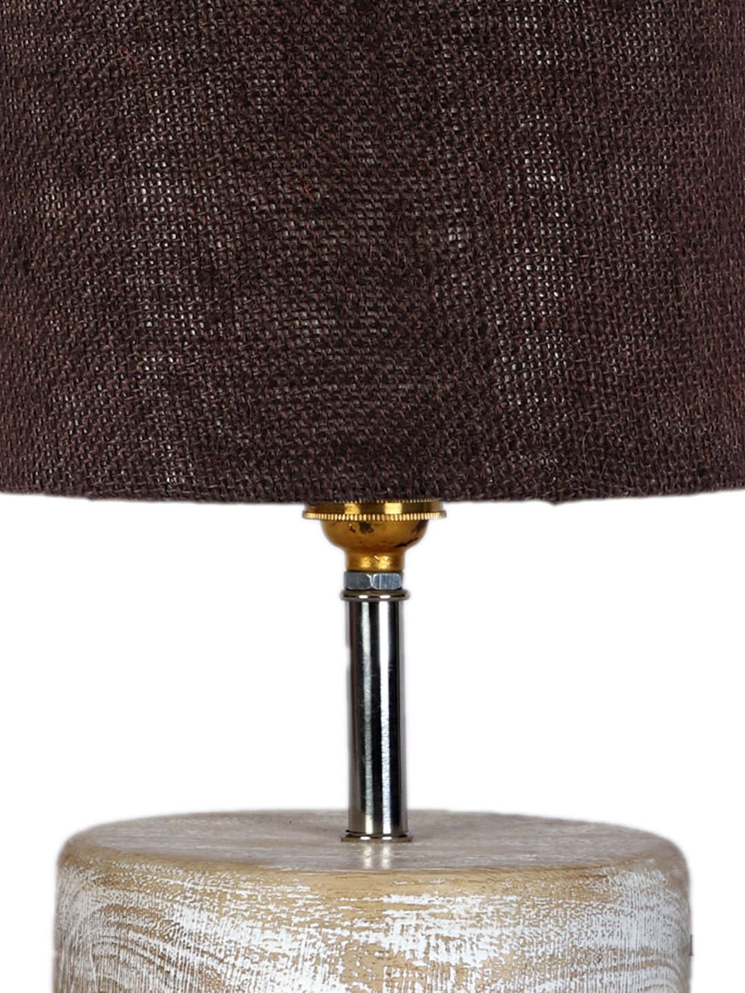 Ambika Home Brown Wood White Brushed Decorative Table Lamp | Premium Handmade Home Decor | Bedroom Living Room Bedside Hotel Café | WK37 - Image 6