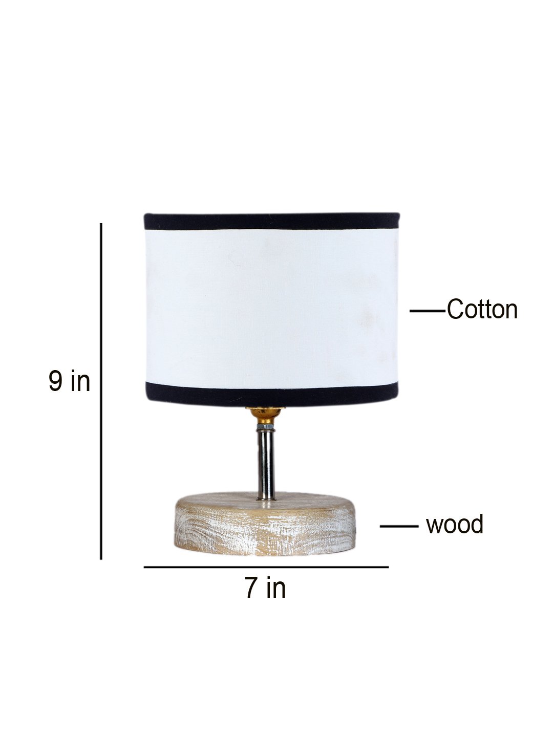 Ambika Home Multi Wood White Brushed Decorative Table Lamp | Premium Handmade Home Decor | Bedroom Living Room Bedside Hotel Café | WK26 - Image 7