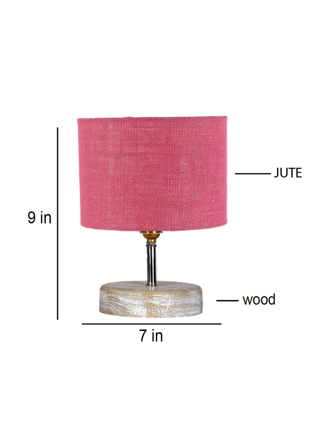 Ambika Home Pink Wood White Brushed Decorative Table Lamp | Premium Handmade Home Decor | Bedroom Living Room Bedside Hotel Café | WK29 - Image 7
