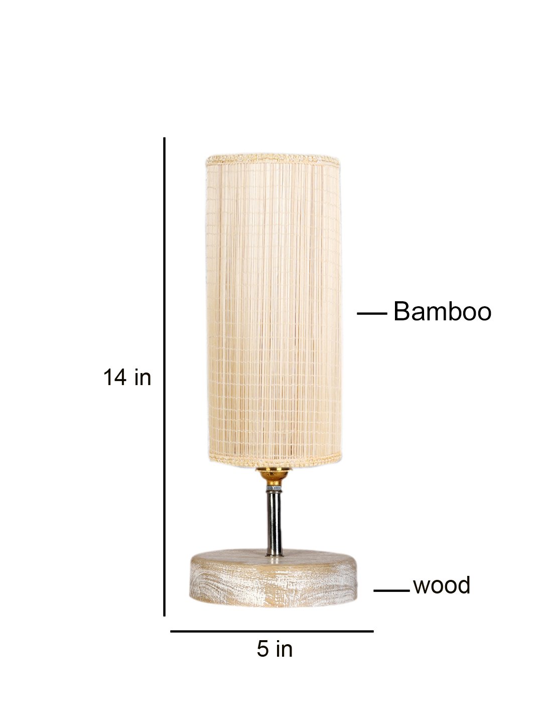 Ambika Home Beige Boho Bamboo White Brushed Decorative Table Lamp | Premium Handmade Home Decor | Bedroom Living Room Bedside Hotel Café | WK02 - Image 7