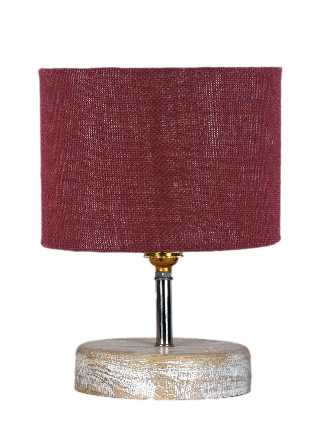 Ambika Home Maroon Wood White Brushed Decorative Table Lamp | Premium Handmade Home Decor | Bedroom Living Room Bedside Hotel Café | WK30 - Image 8