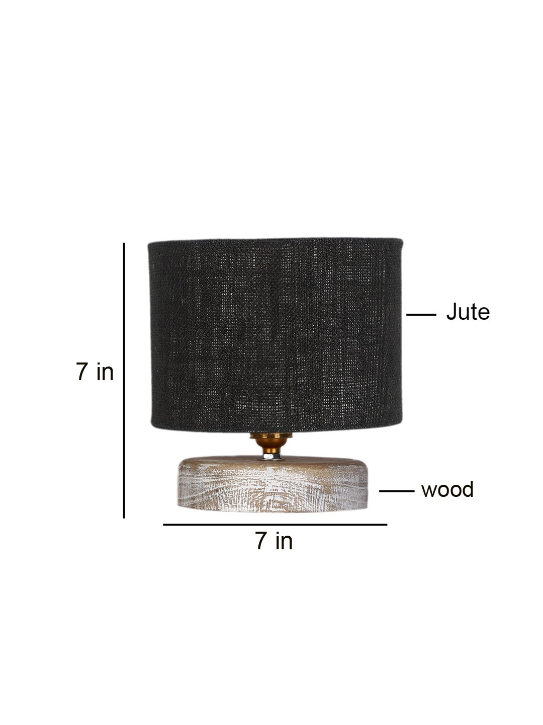 Ambika Home Black Wood White Brushed Decorative Table Lamp | Premium Handmade Home Decor | Bedroom Living Room Bedside Hotel Café | WK81 - Image 8