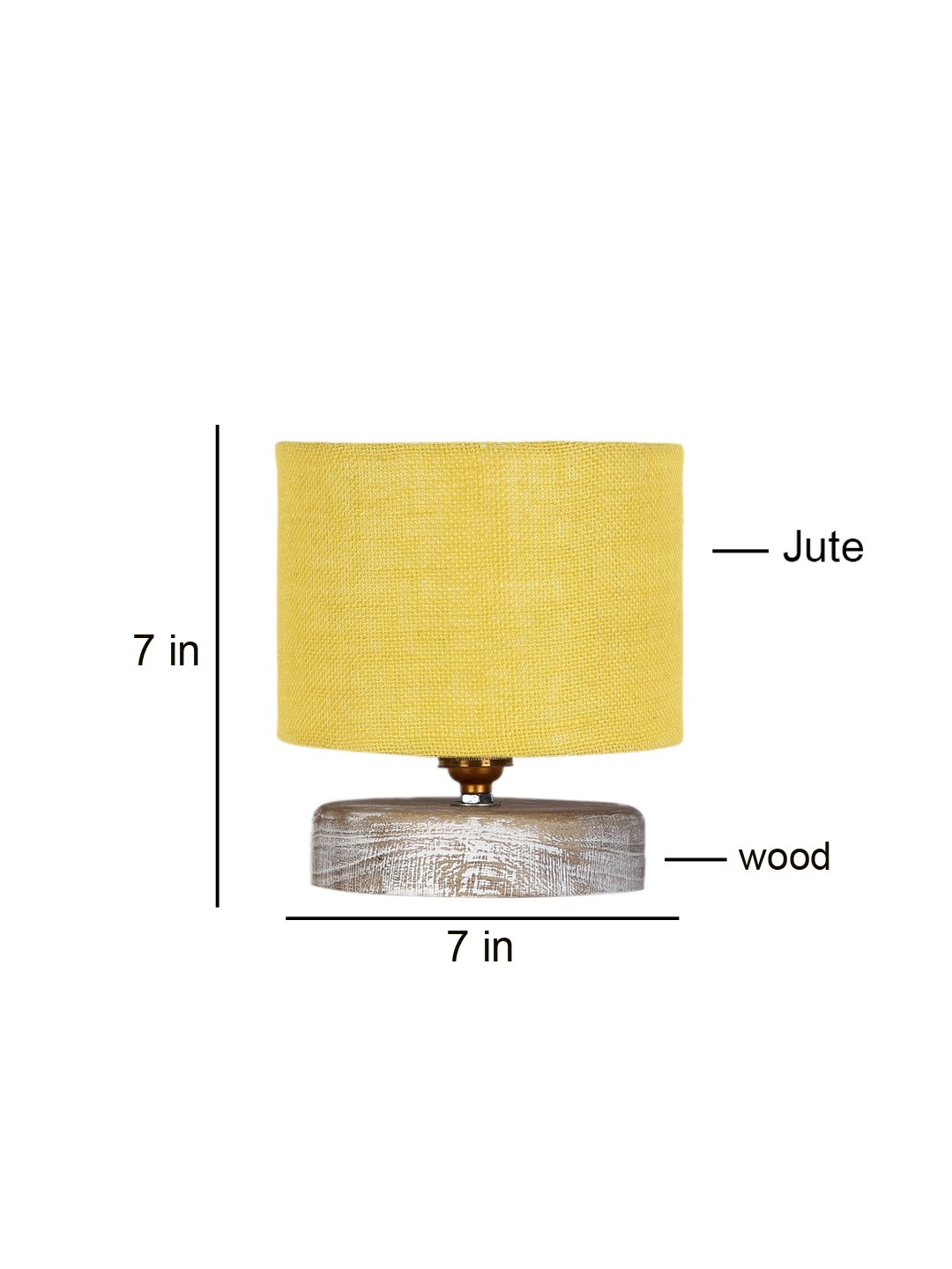 Ambika Home Yellow Wood White Brushed Decorative Table Lamp | Premium Handmade Home Decor | Bedroom Living Room Bedside Hotel Café | WK84 - Image 8
